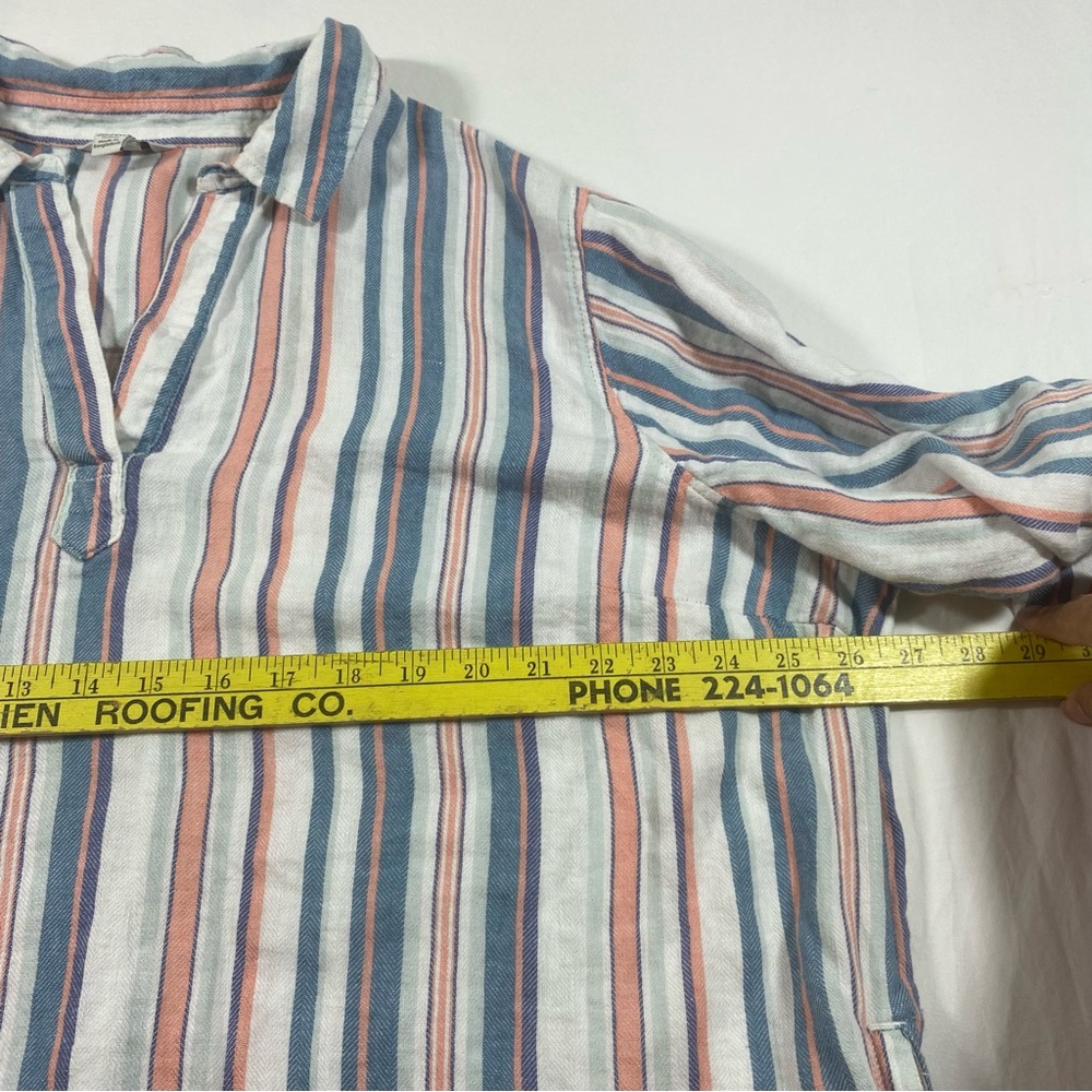 EST. 1946 Striped Shirt Dress Button Down long sleeve pockets Cotton MIDI dress - Picture 11 of 12